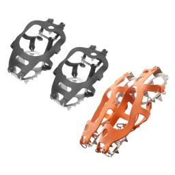 Garra de gelo antiderrapante para escalada, sapato de neve, apertos cravados, grampos, grampos de aço inoxidável, tampas antiderrapantes, 18 dentes - Image 6