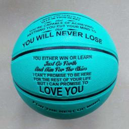 Bola de couro de basquete, gravado, presentes para o filho com a meu filho Palavras, tamanho padrão 7, aniversário, 1pc - Image 1