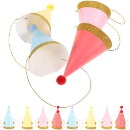 12pçs chapéu de festa com pompom para crianças, chapéu para cone de aniversário, adereços fofos para fotos, presentes para crianças - Image 1