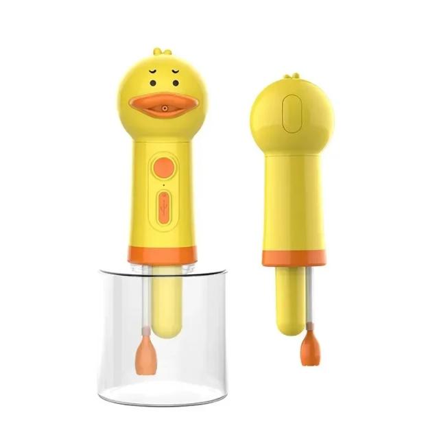 Máquina Elétrica de Espuma TOUA para Limpeza de Pets com Carregamento USB e Dispenser Automático de Sabão - Acessórios de Banho e Pato Amarelo