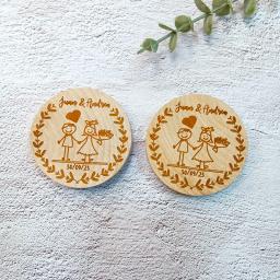 Ímãs de geladeira de madeira personalizado abridor de garrafa geladeiras decoração foto parede mensagem ímã adesivo lembrança do presente casamento para convidado - Image 2
