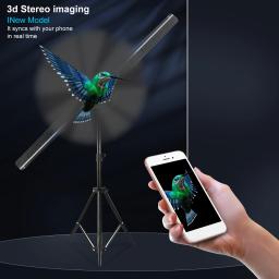 3D Holográfico LED Fan Projetores, Máquina De Publicidade, Holograma Player, Display De Logotipo, Aplicativo De Suporte, ios, Android, Imagem - Image 2