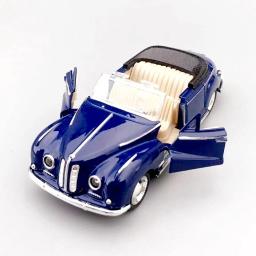 Modelo de carro diecast vintage, réplica miniatura do veículo, clássico puxar para trás, liga, coleção, decorar presentes, criança, 1:32 - Image 3