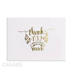 Mini cartão de agradecimento gravado em ouro, 48 unidades, comemoração, feliz aniversário, natal, festa, casamento, carta, cartões de saudação - Image 2