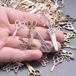 10/20/30/50pcs DIY Ferramenta Tesoura Charme Para Fazer Jóias Acessórios Mix Clipper Pedant Handmade Componentes Materiais Breloque - Image 2
