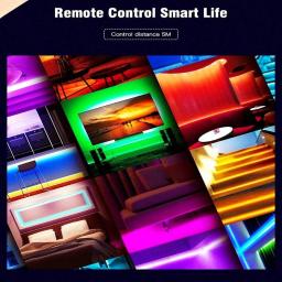 Fita LED com Wi-Fi e controle Bluetooth, luzes RGB, luces de fita flexível, decoração do quarto, retroiluminação de TV, USB, 1m-30m, 5V, 3528, 5050 - Image 5