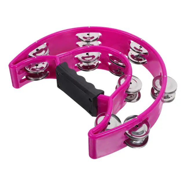 Mão Manivela Pandeiro de Ferro Roxo para Adultos - Instrumento Musical de Percussão Portátil