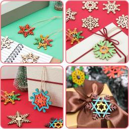 50Pcs Natal Enfeites De Madeira DIY Xmas Tree Pendurado Pingentes Decoração Para Casa 2024 Festa de Ano Novo Navidad Decoração Suprimentos,natal decoração,suprimentos de natal,enfeites de natal - Image 6