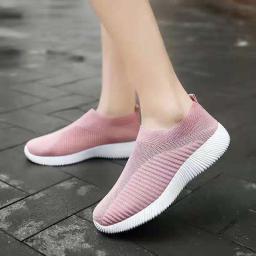 Calçado esportivo slip-on leve para mulheres, tênis casuais, sapatilhas de cesta respiráveis, tênis de corrida e caminhada - Image 3