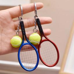 Chaveiro de raquete de tênis-fofo esporte mini chaveiro carro 6 cores pingente chaveiro esportes chaveiro que amam presentes esportivos 17248 - Image 1