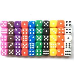 100 peças de dado de alta qualidade 16mm multicolorido, dado de seis lados para jogar jogos, conjunto de dados, opaco para bar, clube, festa, jogos de tabuleiro - Image 1