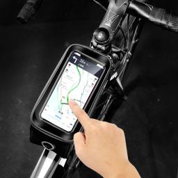 Estojo de celular para bicicleta, bolsa dura refletora à prova de chuva de 6,2'' para a parte de cima do tubo - Image 3