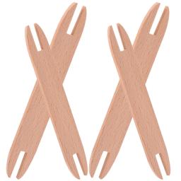 Weaving Shuttle Knitting Tools, Tatting Tie Dye Kit Artesanato, Ônibus de madeira, Varas de madeira, Double-End Crochet Hooks, 4 Pcs - Image 4