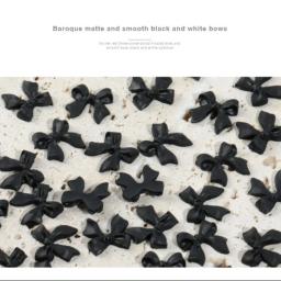 Decoração de arte de resina, bowknot 3D, elegante ornamento manicure, preto e branco, 50 peças - Image 3