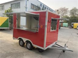 Reboque vermelho do alimento com equipamento da cozinha, customizável, exterior, cachorro quente, gelado, caminhão do fast food, 3m - Image 4