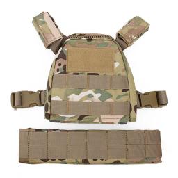 Coletes táticos à prova de balas para crianças Uniformes militares Armadura de combate Airsoft com cinto de patrulha, colete de camuflagem - Image 2
