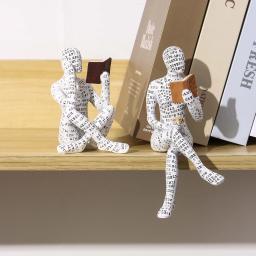 Estátua do pensador da leitura das mulheres para a decoração Home, Decoração abstrata moderna na prateleira, Mesa, Escultura estética, Decoração do quarto - Image 4