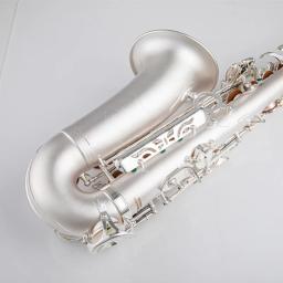 Nova chegada alto eb tune saxofone latão banhado a prata sax e plana instrumento musical com caso de náilon bocal frete grátis - Image 6