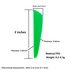 Palhetas de seta tpu de 1.8/2 polegadas, 50 peças, acessórios de tiro de caça, 7 cores adequadas para setas de 6.25/7.5 polegadas - Image 3