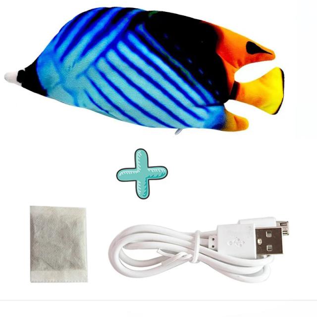 Brinquedo Interativo Elétrico Floppy Peixe para Gatos - Brinquedo Realista para Mastigar e Estimular Seus Animais de Estimação