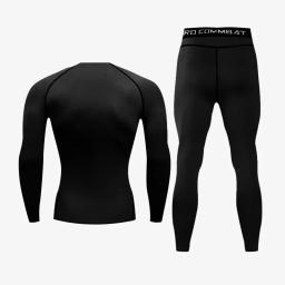Compressão respirável masculina correndo terno esportivo, treinamento apertado, Rashguard de basquete, conjunto de treino, roupas masculinas, novo, 2 pcs set - Image 3