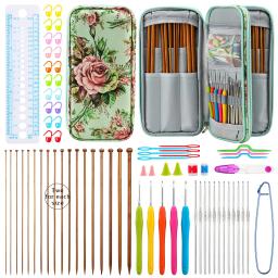 36 pçs conjunto de agulhas de tricô de bambu mix 2.0-10mm de alumínio ganchos de crochê conjunto com saco agulhas de crochê para kit de costura acessórios - Image 4