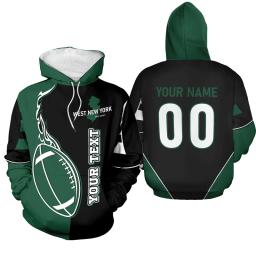 Hoodie de futebol americano personalizado com nome e número para homens e mulheres, pulôver impresso em 3D, moletom Harajuku, moda Y2K, novo - Image 5