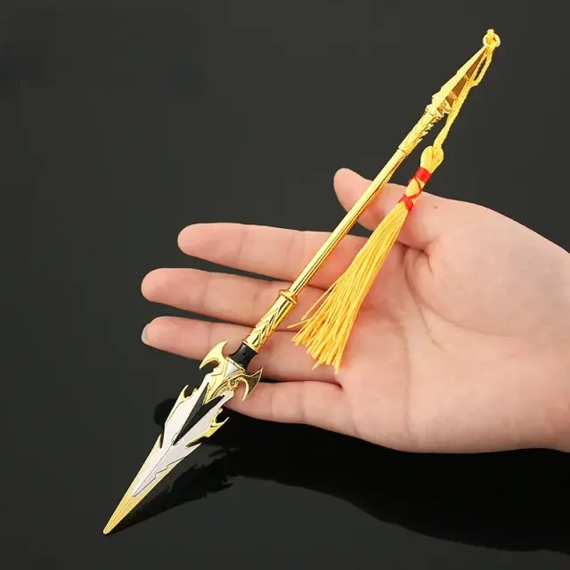 Anime Douluo Arma Periférica Lança Quebradora e Espada Liga - Ornamento de Combate 22cm, Presente Criativo para Fãs