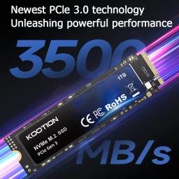 KOOTION SSD NVMe M.2 2280 2TB 1TB 512GB 256GB Disco rígido interno de estado sólido M2 SSD PCIe 3.0x4 Gen3 M2 SSD Drive para PC Jogo Laptop Desktop - Image 3