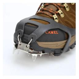 18 dentes escalada crampons para ao ar livre inverno caminhada pesca no gelo sapatos de neve sapatos antiderrapantes capas de sapato de aço manganês - Image 5