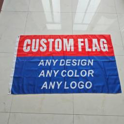Impressão digital Bandeira personalizada, qualquer tamanho, logotipo da empresa, esporte ao ar livre, banner publicitário, manga de poliéster, ilhós de latão - Image 2