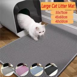 Impermeável dupla camada Pet Litter Mat, caixa de vaso sanitário do gato, areia antiderrapante, tapete lavável, almofada limpa, Pet Clean Supplies - Image 2