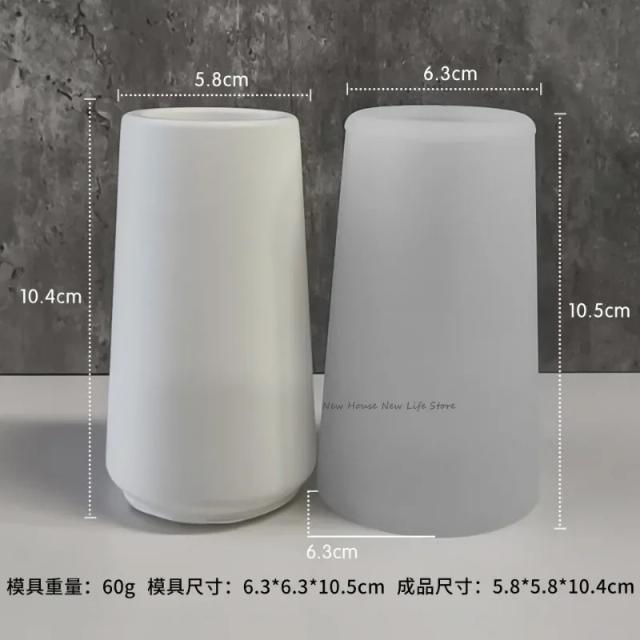 Molde de Silicone Vaso Redondo Listras Resina Epóxi Gesso 1 Peça