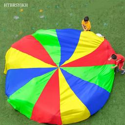 Arco-íris paraquedas crianças ao ar livre acampamento atividade salto-saco ballute trabalho em equipe cooperativa jogar festa de brinquedo jogos playground criança esporte - Image 5