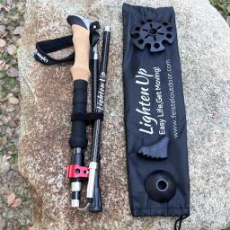 Bastões de trekking de carbono ultraleves, Bastões de caminhada ultraleves, Pólo dobrável, Nodic com bloqueio rápido, 2 peças - Image 2