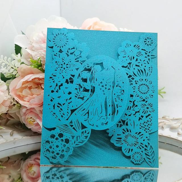 Convite de Casamento Floral para Noivos - 50 Peças Elegantes com Cartões de Visitas e Suprimentos para Decoração da Festa