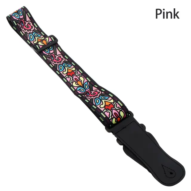 Correia Ajustável para Guitarra com Estampa Floral Nacional em 3 Cores para Estilos Acústico e Folk