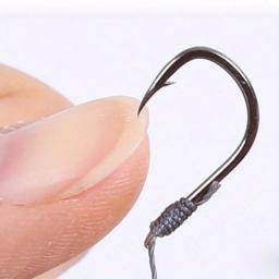 Ackibbik 50pcs anzóis de pesca de tamanho pequeno com linha PE 3 # -12 #   Ganchos de pesca pré-amarrados Gancho de corda Gancho de sub-linha para pesca de carpa - Image 5