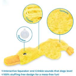 Brinquedo de pelúcia pato amarelo para cão e gato, treinamento interativo, brinquedos de pelúcia, bonito, sem preenchimento, mastigação, Pet Shop - Image 4