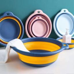 Bacia de lavanderia dobrável portátil de plástico viagem dobrável lavatório seguro durável dobrável lavatório banheiro suprimentos domésticos - Image 3