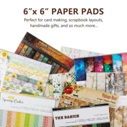 12 folhas de fundo scrapbooking almofada de papel 6x6 Polegada único lado estampado cartolina diário pacotes de papel arte artesanato artesanal - Image 3