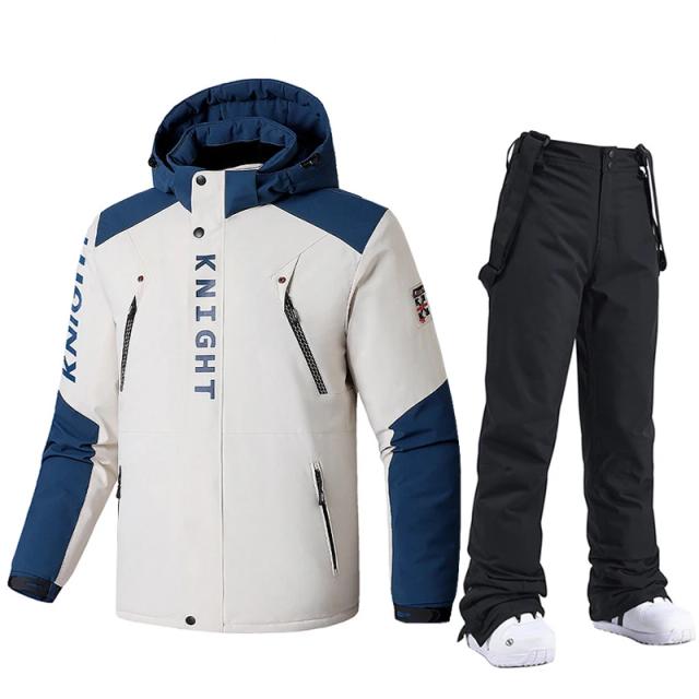Conjunto de Esqui Masculino à Prova de Vento e Quente para Inverno