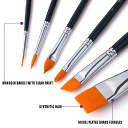 Bowitzki conjunto de pincéis de pintura facial, pincel de qualidade profissional para pintura facial, aquarela, pintura a óleo acrílica, arte em unhas - Image 4