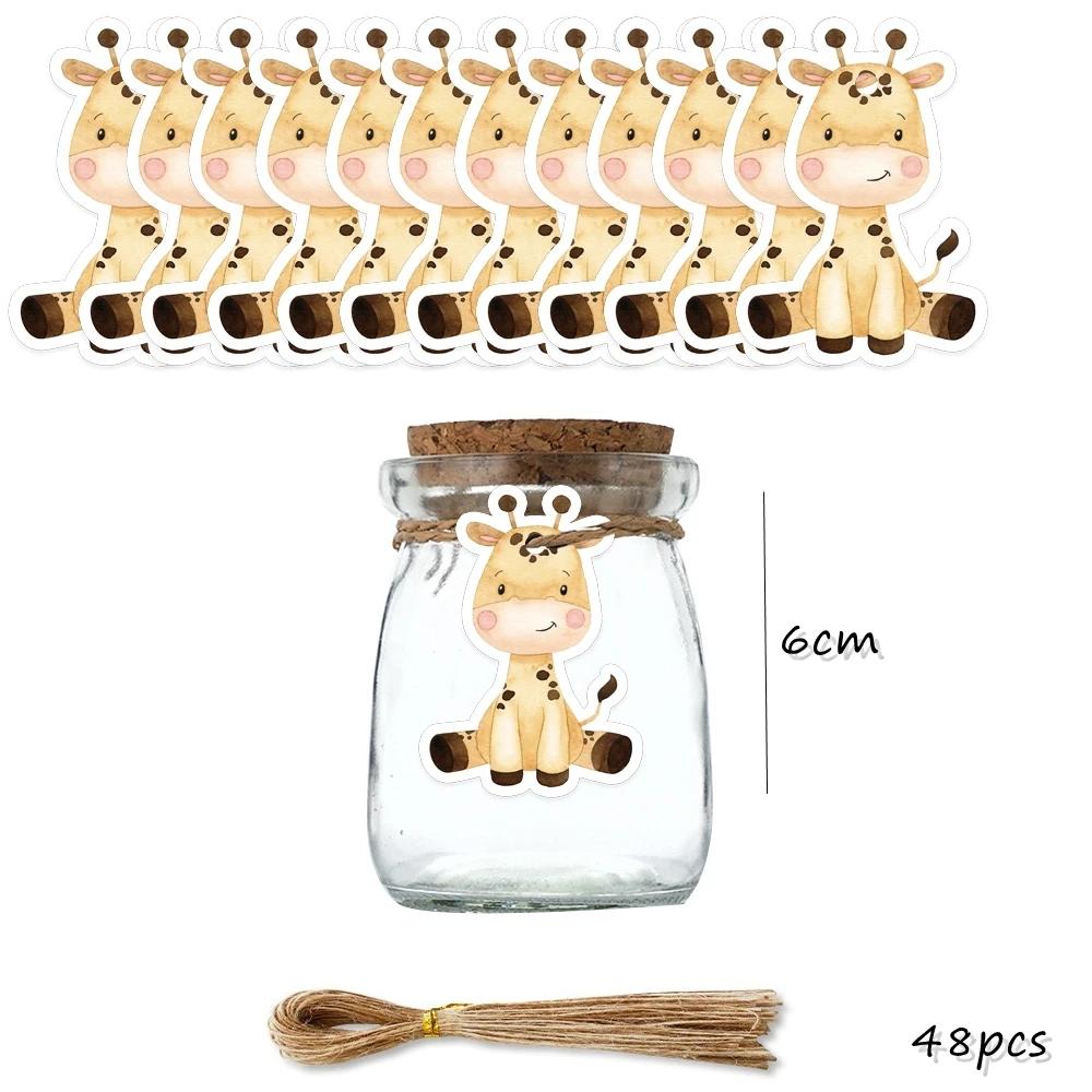 Carton Animal Paper Tags, Embrulho de Etiquetas para Crianças, Artesanato DIY, Selva, Safari, Floresta Animal, Decorações de Festa de Aniversário, 48Pcs, Lote - Image 1