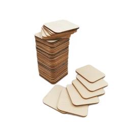 25 peças 40mm placa de recortes de madeira quadrada de madeira natural em branco para pintura de artesanato diy, porta-copos, decoração - Image 3