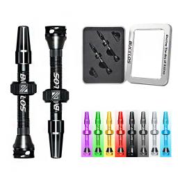 Bucklos 40/44/55/60/65/80/100mm válvulas sem câmara de ar bicicleta liga alumínio presta mamilos núcleo removível válvula de ar para estrada mtb bicicleta - Image 1