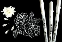 3 pçs sakura gelly rolo gel canetas destaque marcador para diário arte desenho clássico tinta branca ponto sortido fino médio negrito - Image 3