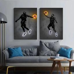 Neon Estilo Wall Art Poster, Mundialmente Famosos, Basquete, Estrelas Do Futebol, Mural Pop, Modern Home Decor, Pintura Da Lona, Imagens, Impressões, Presente, Moderno - Image 5