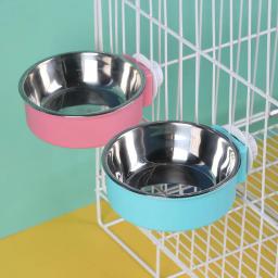 Aço inoxidável Pet Feeding Bowl, Pendurado antiderrapante gatos e cães Food Bowls, Alimentador de água para cachorros, Pendurado na gaiola, Suprimentos para animais - Image 2