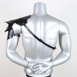 Armadura de ombro multicamada masculina, estilo guerreiro viking preto, armadura retrô medieval, acessório de cosplay - Image 5